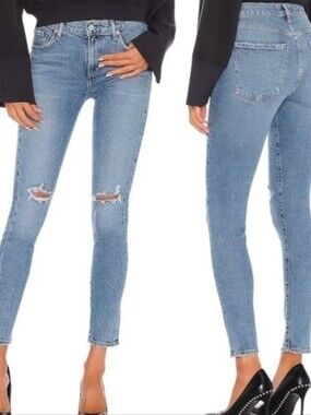 AGOLDE X REVOLVE Sophie Mid Rise Distressed Knee Ankle Jeans - Size 30